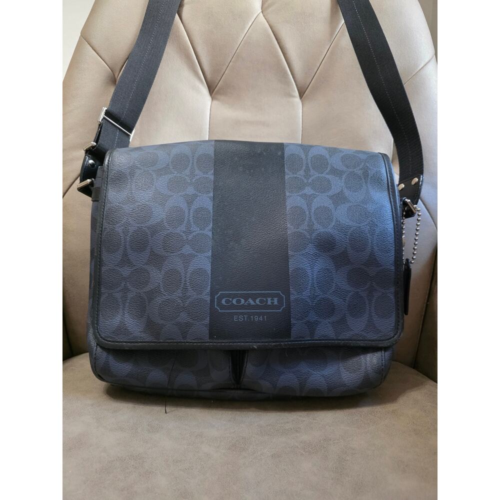 Vintage Coach Heritage Stripe Messenger Bag EUC